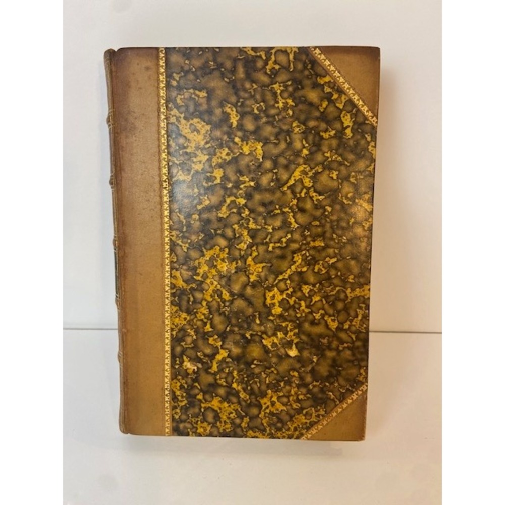 Antique Alroy &c Beaconsfield Benjamin Disraeli Leather Marbled Book Vintage